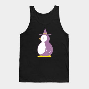 Cute Witch Penguin Halloween Vector Illustration Tank Top